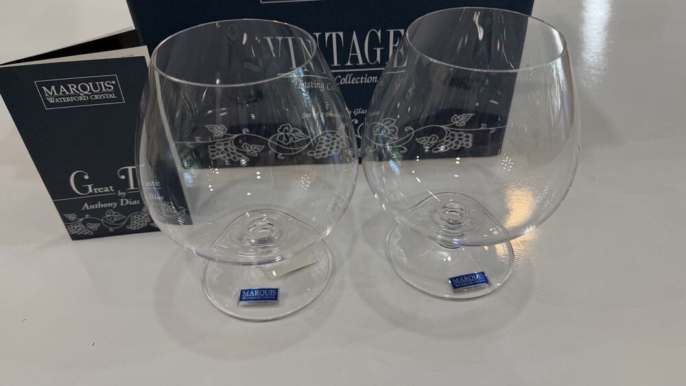2--Waterford Crystal, Vintage Tasting Collection, Marquis Brandy Glasses, New
